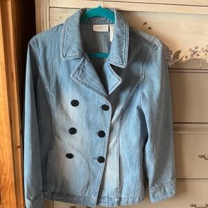 Liz Claiborne Light Blue Denim Pea Coat